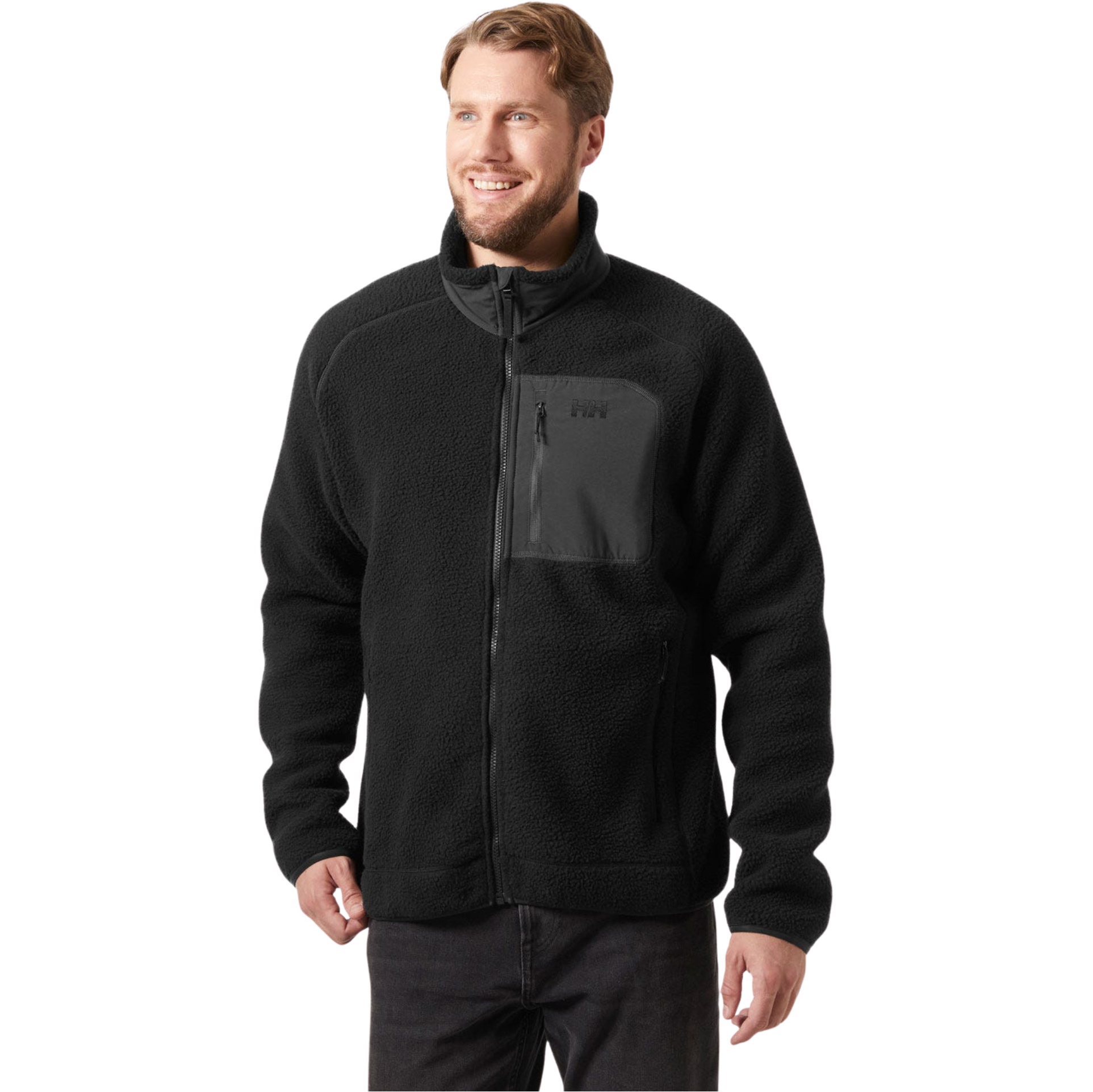 2025 Helly Hansen Hombres Panorama Pile Fleece Block Jacket 49460 - Black